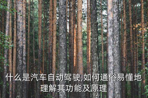 什么是汽車自動駕駛,如何通俗易懂地理解其功能及原理