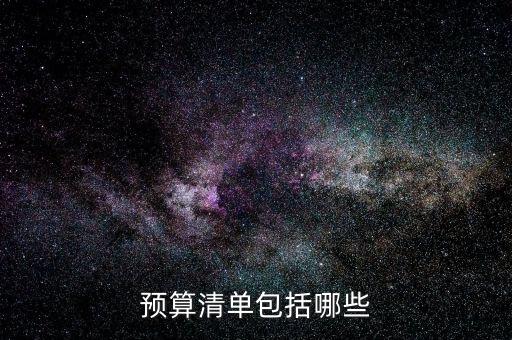 預(yù)算清單包括哪些