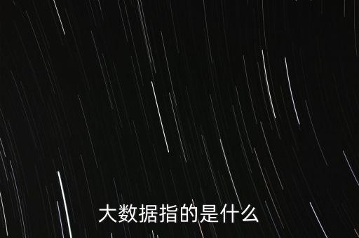 大數(shù)據(jù)指的是什么