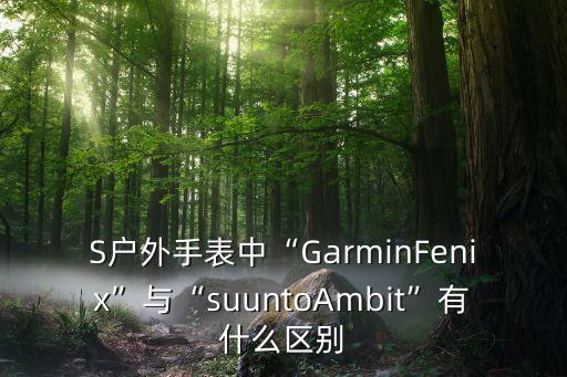 S戶外手表中“GarminFenix”與“suuntoAmbit”有什么區(qū)別