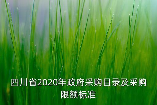 四川省2020年政府采購(gòu)目錄及采購(gòu)限額標(biāo)準(zhǔn)