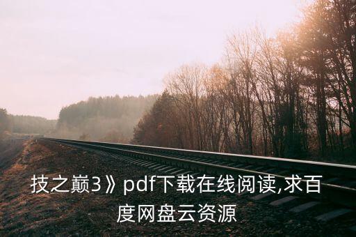 技之巔3》pdf下載在線閱讀,求百度網(wǎng)盤云資源