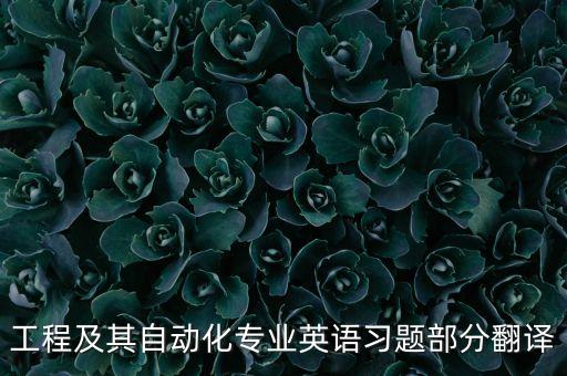 電氣工程自動(dòng)化的英文翻譯,電子工程及其自動(dòng)化翻譯成英文