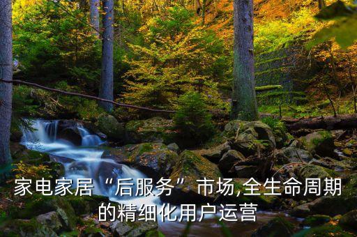 家電家居“后服務(wù)”市場,全生命周期的精細化用戶運營