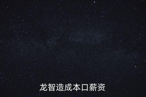 龍智造成本口薪資