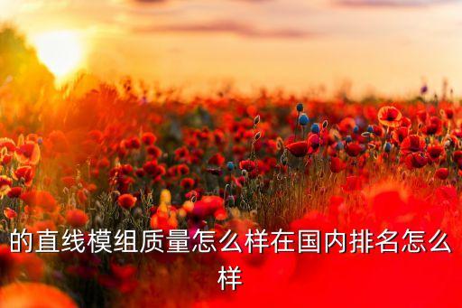 的直線模組質(zhì)量怎么樣在國(guó)內(nèi)排名怎么樣
