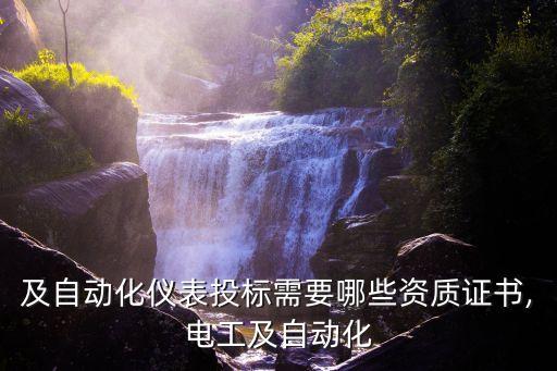 及自動(dòng)化儀表投標(biāo)需要哪些資質(zhì)證書,電工及自動(dòng)化