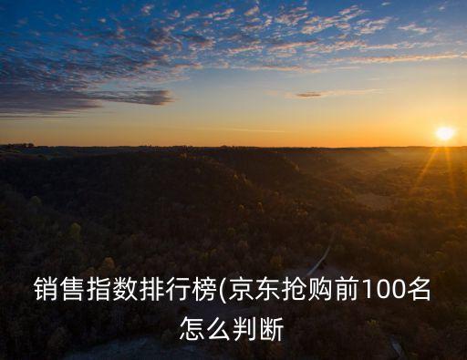 銷售指數(shù)排行榜(京東搶購前100名怎么判斷