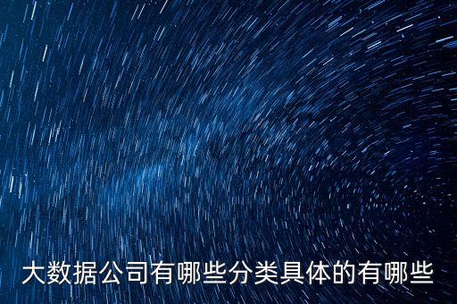 大數(shù)據(jù)公司有哪些分類具體的有哪些