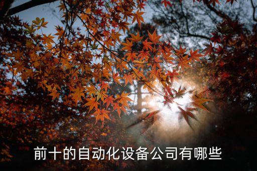 前十的自動(dòng)化設(shè)備公司有哪些