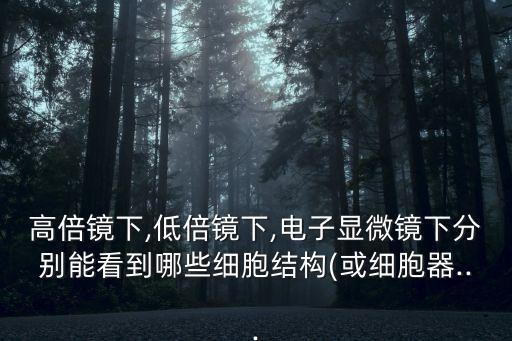 高倍鏡下,低倍鏡下,電子顯微鏡下分別能看到哪些細(xì)胞結(jié)構(gòu)(或細(xì)胞器...