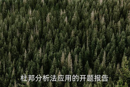 杜邦分析法應(yīng)用的開題報告