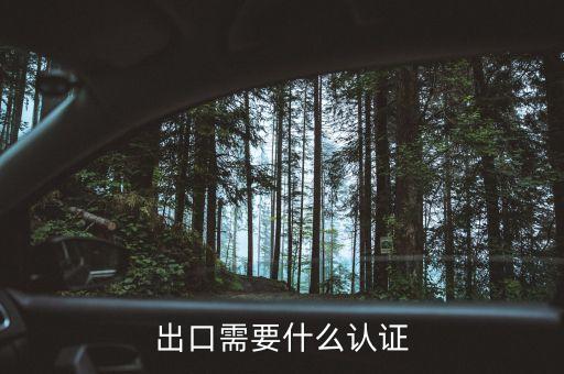 出口需要什么認(rèn)證
