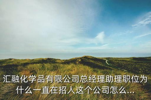 匯融化學(xué)品有限公司總經(jīng)理助理職位為什么一直在招人這個(gè)公司怎么...