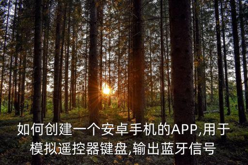 如何創(chuàng)建一個安卓手機(jī)的APP,用于模擬遙控器鍵盤,輸出藍(lán)牙信號