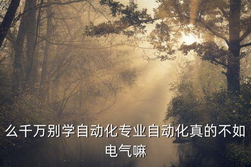 么千萬(wàn)別學(xué)自動(dòng)化專(zhuān)業(yè)自動(dòng)化真的不如電氣嘛