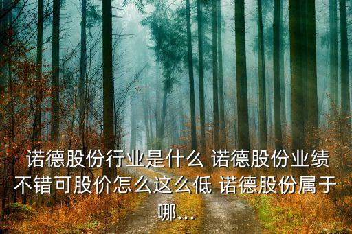  諾德股份行業(yè)是什么 諾德股份業(yè)績(jī)不錯(cuò)可股價(jià)怎么這么低 諾德股份屬于哪...