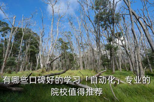 有哪些口碑好的學(xué)習(xí)「自動(dòng)化」專(zhuān)業(yè)的院校值得推薦