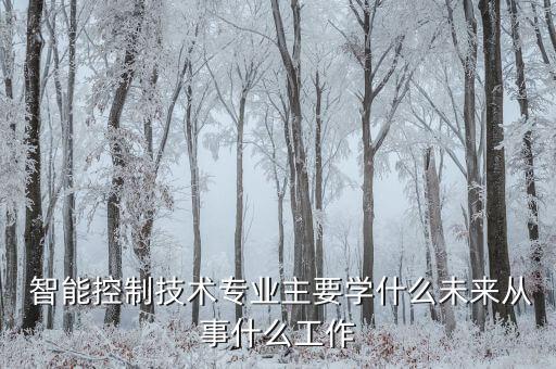  智能控制技術(shù)專業(yè)主要學(xué)什么未來從事什么工作