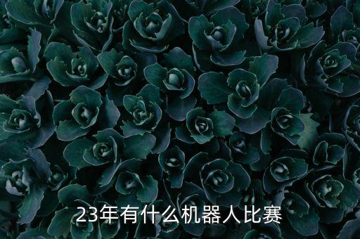 23年有什么機器人比賽