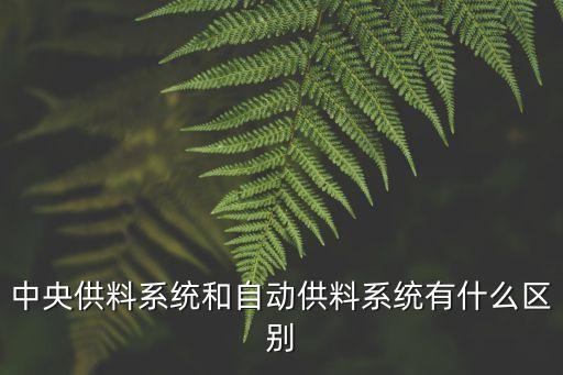 中央供料系統(tǒng)和自動(dòng)供料系統(tǒng)有什么區(qū)別