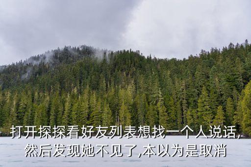 打開(kāi)探探看好友列表想找一個(gè)人說(shuō)話,然后發(fā)現(xiàn)她不見(jiàn)了,本以為是取消