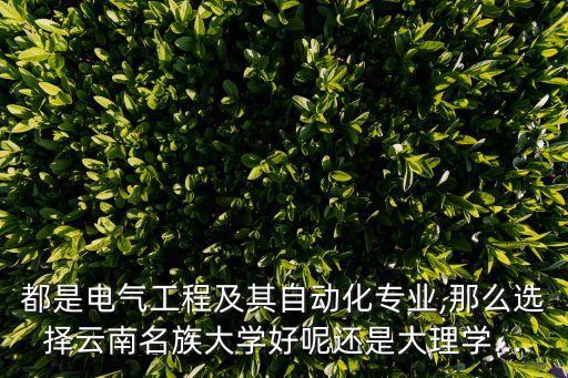 云南省電氣工程及自動化,電氣工程及其自動化大學排名