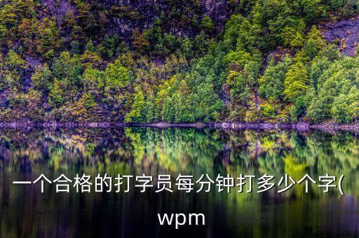 wpm,打字員每分鐘打多少個(gè)字?