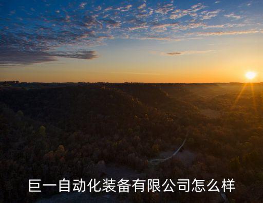 巨一自動化裝備有限公司怎么樣