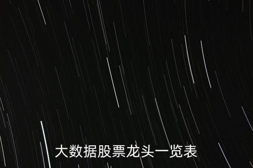 大數(shù)據(jù)股票龍頭一覽表