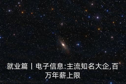 就業(yè)篇丨電子信息:主流知名大企,百萬年薪上限
