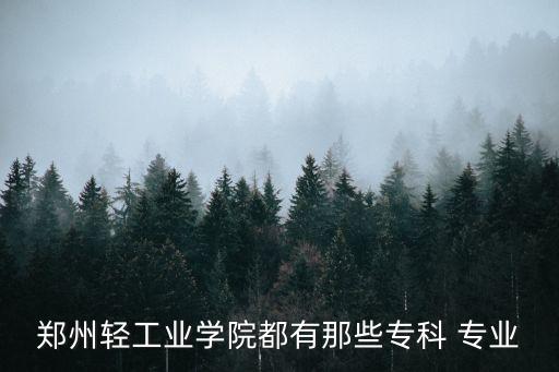鄭州輕工業(yè)學(xué)院都有那些?？?專業(yè)