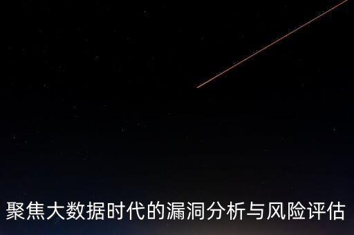 聚焦大數(shù)據(jù)時(shí)代的漏洞分析與風(fēng)險(xiǎn)評估