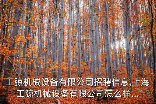 工弶機(jī)械設(shè)備有限公司招聘信息,上海工弶機(jī)械設(shè)備有限公司怎么樣...