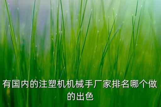 有國內的注塑機機械手廠家排名哪個做的出色
