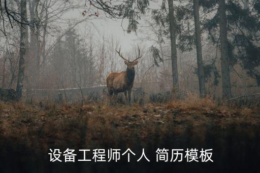  設備工程師個人 簡歷模板