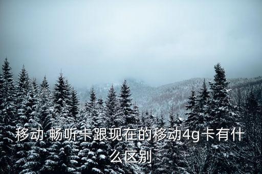 移動 暢聽卡跟現(xiàn)在的移動4g卡有什么區(qū)別