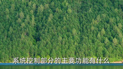 系統(tǒng)控制部分的主要功能有什么