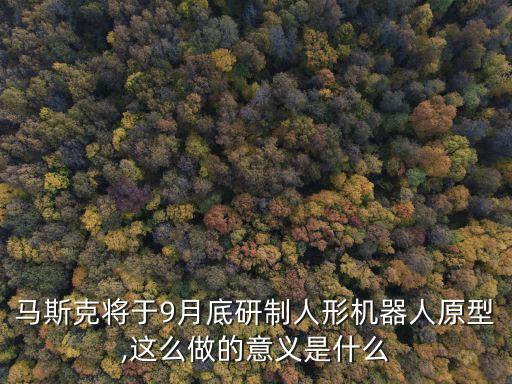 馬斯克將于9月底研制人形機(jī)器人原型,這么做的意義是什么