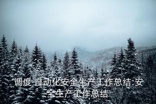  調(diào)度 自動(dòng)化安全生產(chǎn)工作總結(jié):安全生產(chǎn)工作總結(jié)