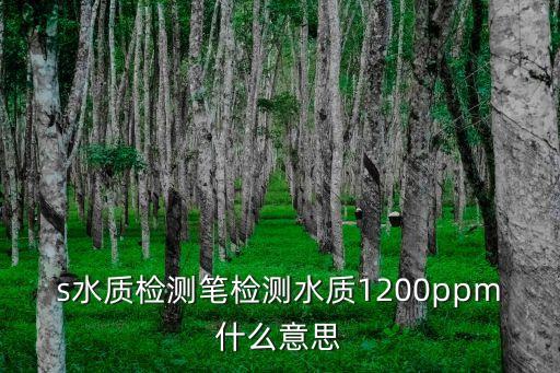 s水質(zhì)檢測筆檢測水質(zhì)1200ppm什么意思