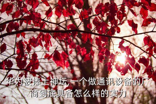華為被捧上神壇,一個做通訊設備的廠商到底具備怎么樣的實力