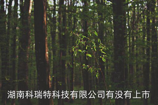 湖南科瑞特科技有限公司有沒有上市
