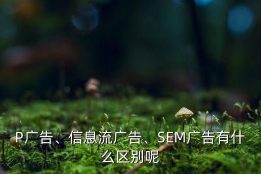 P廣告、信息流廣告、SEM廣告有什么區(qū)別呢