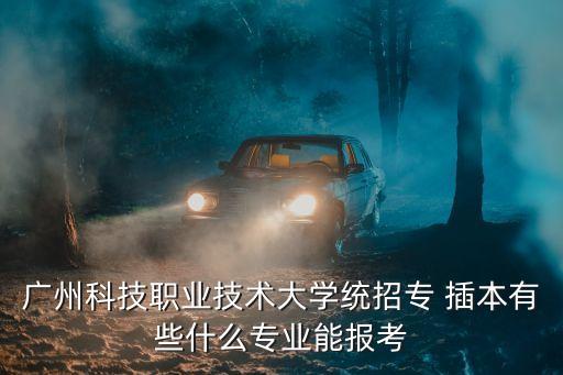 廣州科技職業(yè)技術(shù)大學(xué)統(tǒng)招專 插本有些什么專業(yè)能報考