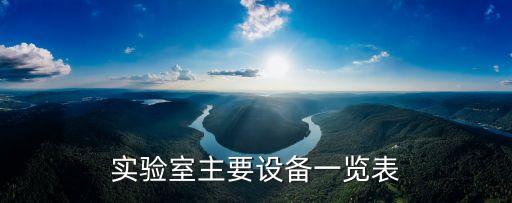 實驗室主要設備一覽表