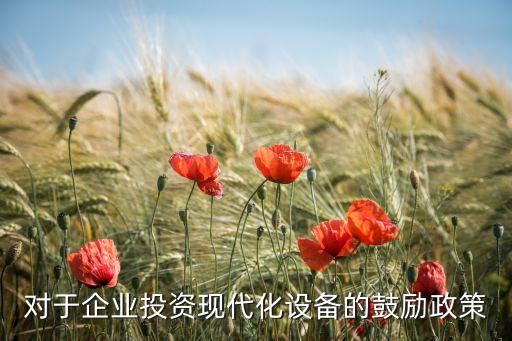 對于企業(yè)投資現(xiàn)代化設(shè)備的鼓勵政策