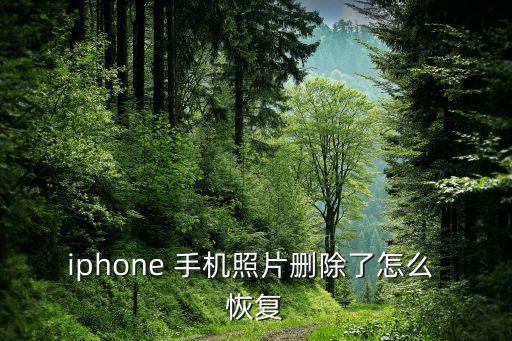 iphone 手機照片刪除了怎么 恢復(fù)