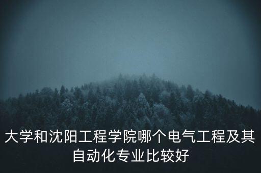 大學(xué)和沈陽(yáng)工程學(xué)院哪個(gè)電氣工程及其自動(dòng)化專業(yè)比較好