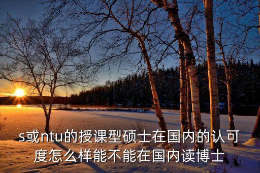 s或ntu的授課型碩士在國內(nèi)的認可度怎么樣能不能在國內(nèi)讀博士